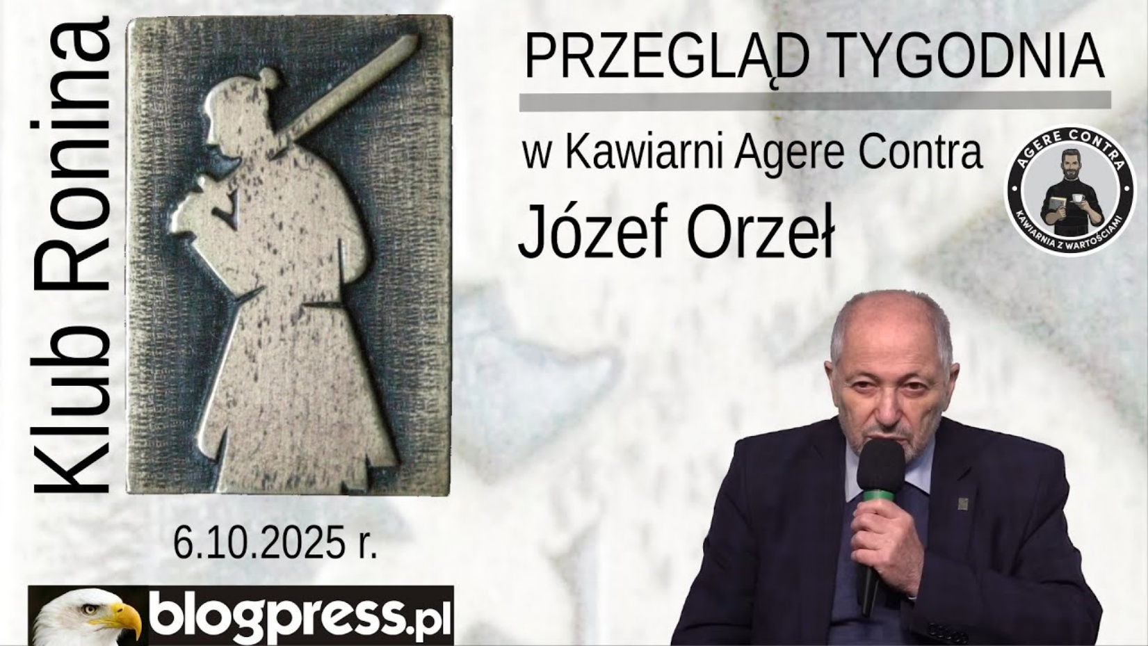 NA ŻYWO: Przegląd Tygodnia Józefa Orła; Wieczór Autorski Krzysztofa Masłonia
